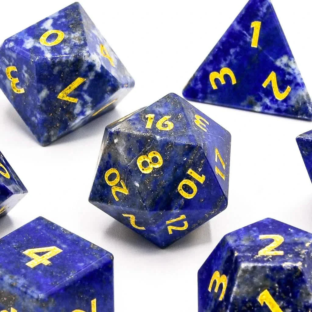 Lapis Lazuli | Gemstone Dice | 7 Piece Set