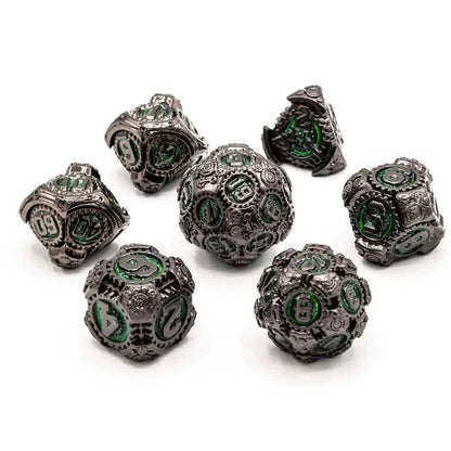 Nocturnal Contraptions | Solid Metal Dice | 7 Piece Set