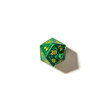 Malachite | Gemstone Dice | 7 Piece Set