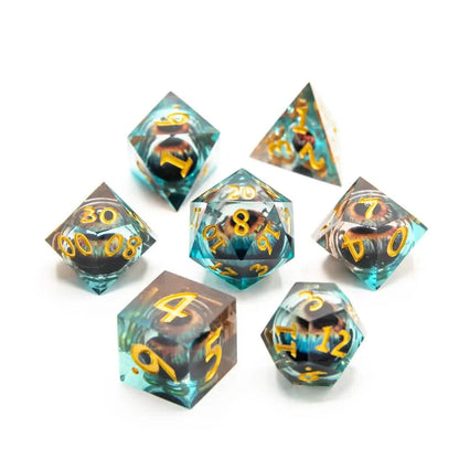 Eye of Malice | Liquid Core Dice | Resin | 7 Piece Set