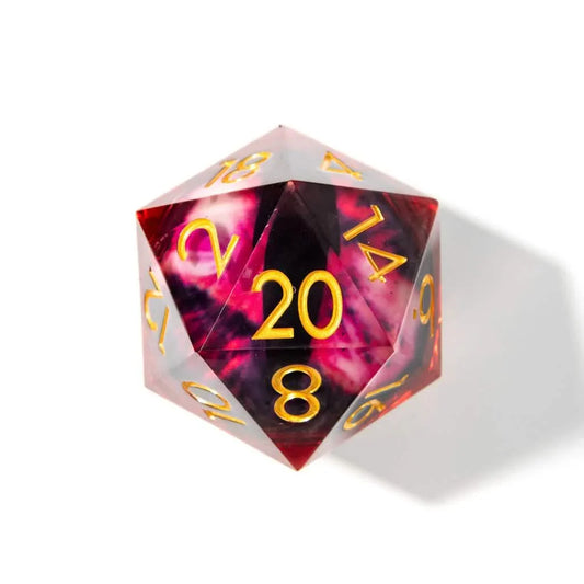 Eye of Fire | 50mm D20 | Oversized Liquid Core Dice | Single Dice