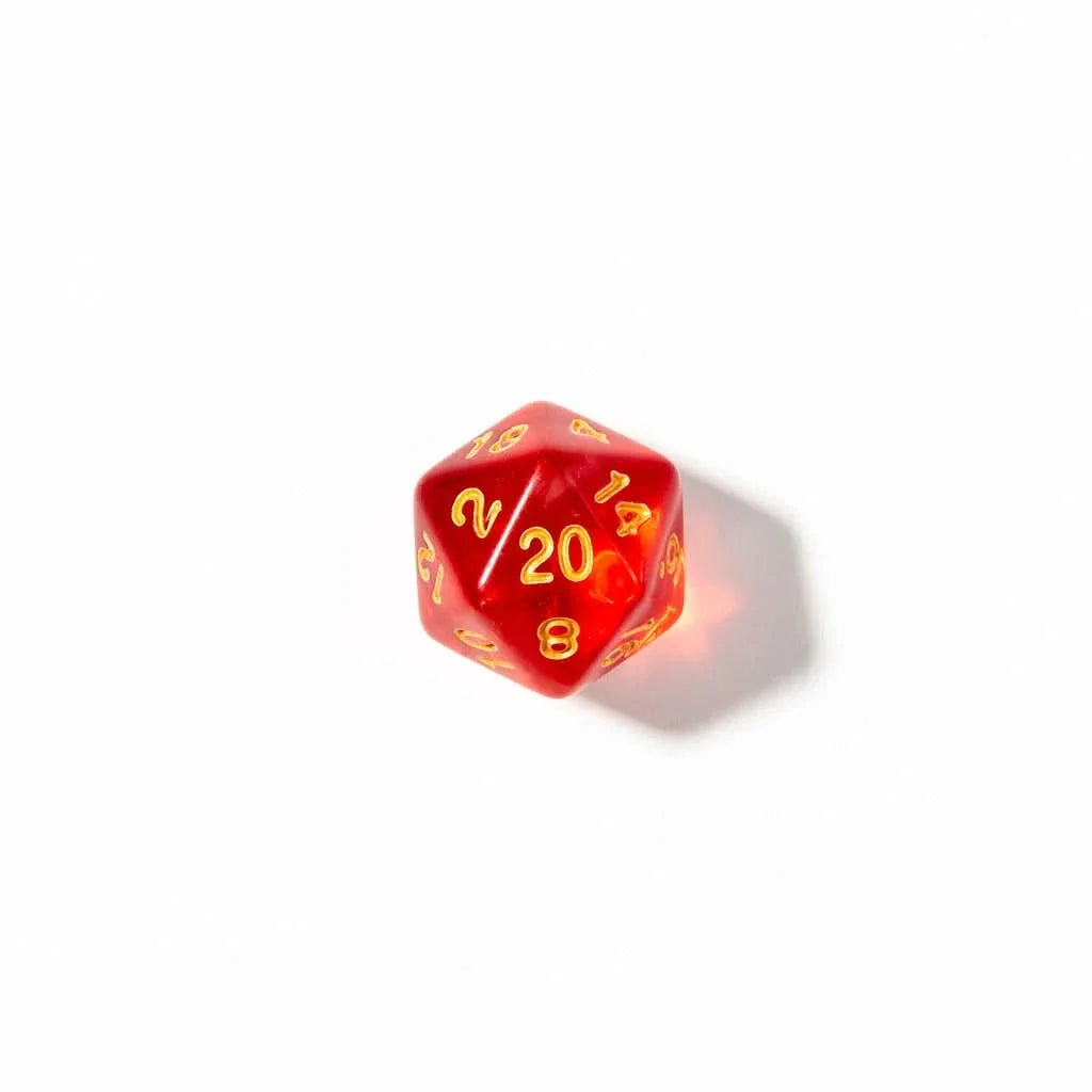 Phoenix Flame - Acrylic DND Dice Set - 7 Piece Polyhedral