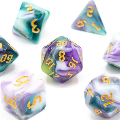 Mystic Tides | Soft Edge Dice | Acrylic | 7 Piece Set