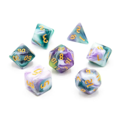 Mystic Tides | Soft Edge Dice | Acrylic | 7 Piece Set