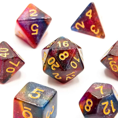 Starlight Reverie - Acrylic DND Dice Set - 7 Piece Polyhedral