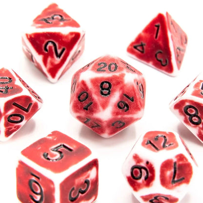 Crimson Relic - Acrylic DND Dice Set - 7 Piece Polyhedral