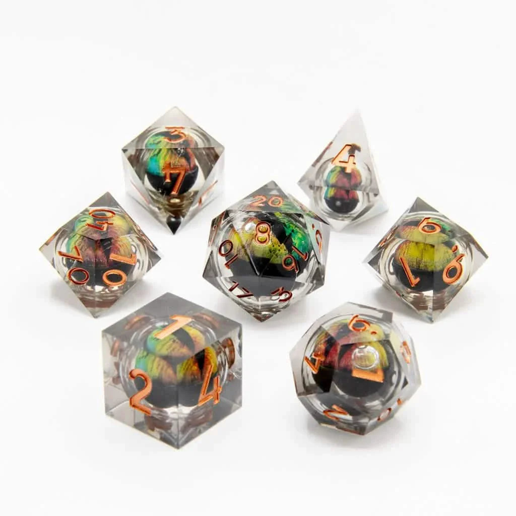 Eye of Stealth | Liquid Core Dice | Resin | 7 Piece Set