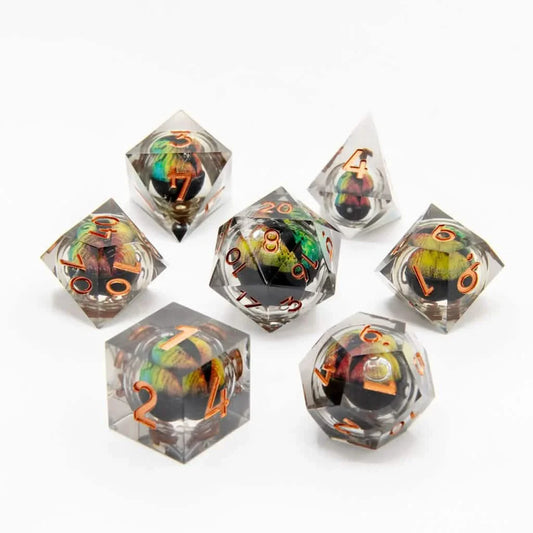 Eye of Stealth | Liquid Core Dice | Resin | 7 Piece Set