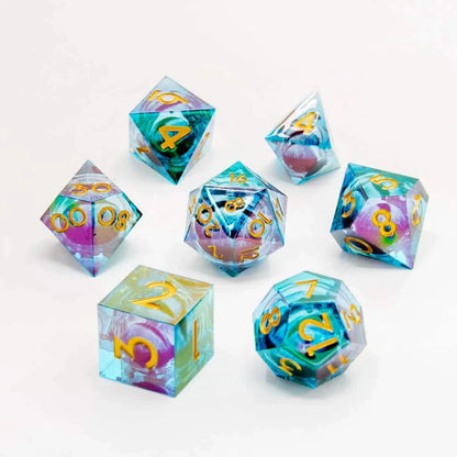 Eye of Arcana | Liquid Core Dice | Resin | 7 Piece Set