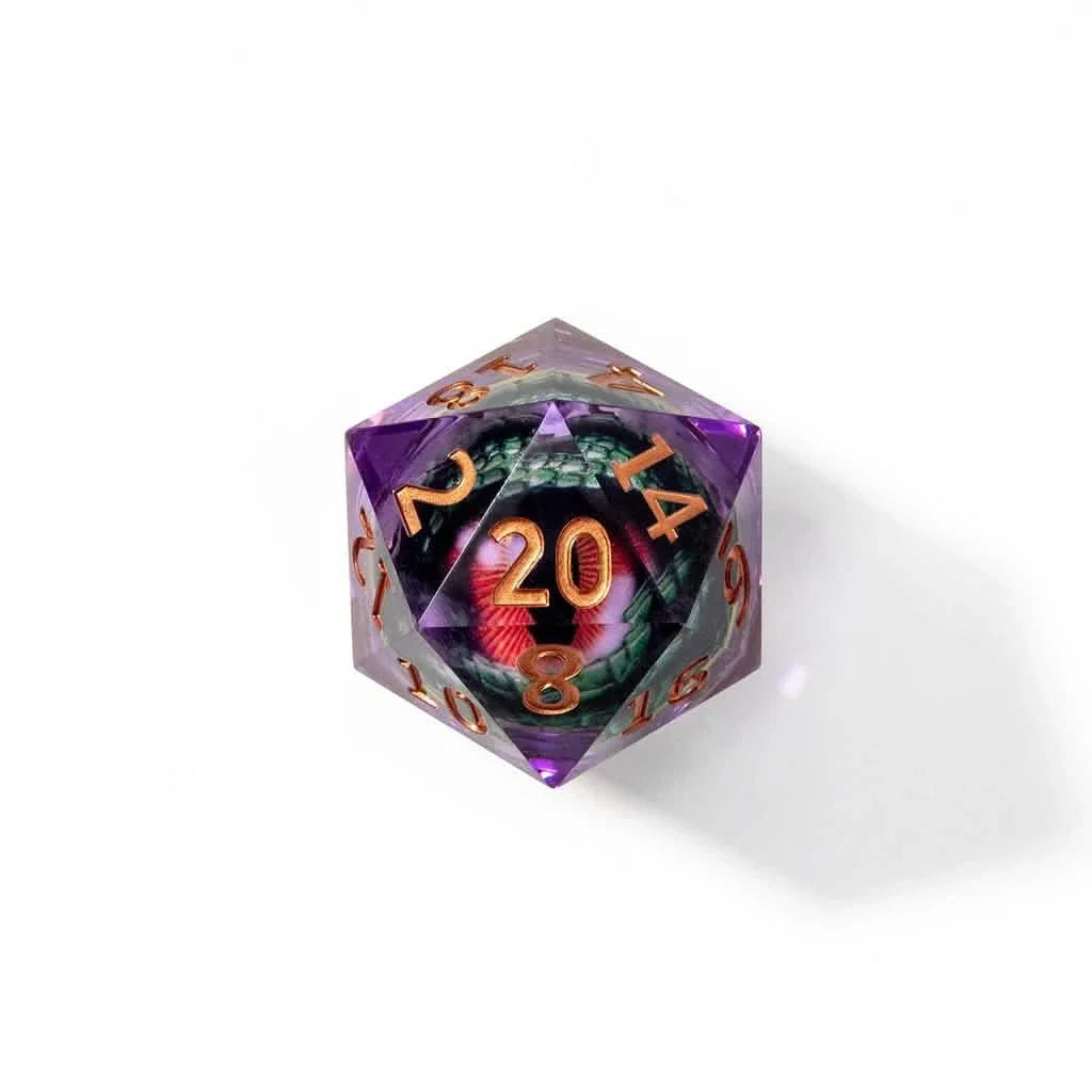 Eye of Fate | 33mm D20 | Oversized Liquid Core Dice | Single Dice
