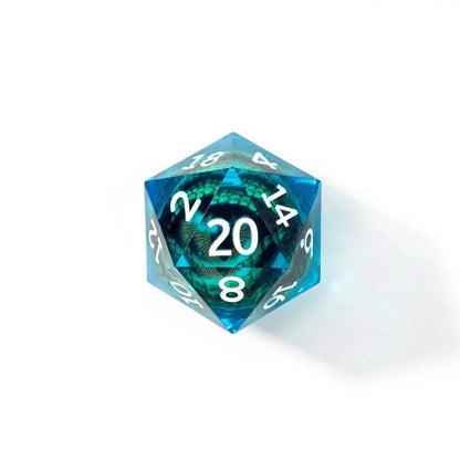 Eye of Mystery | 33mm D20 | Oversized Liquid Core Dice | Single Dice