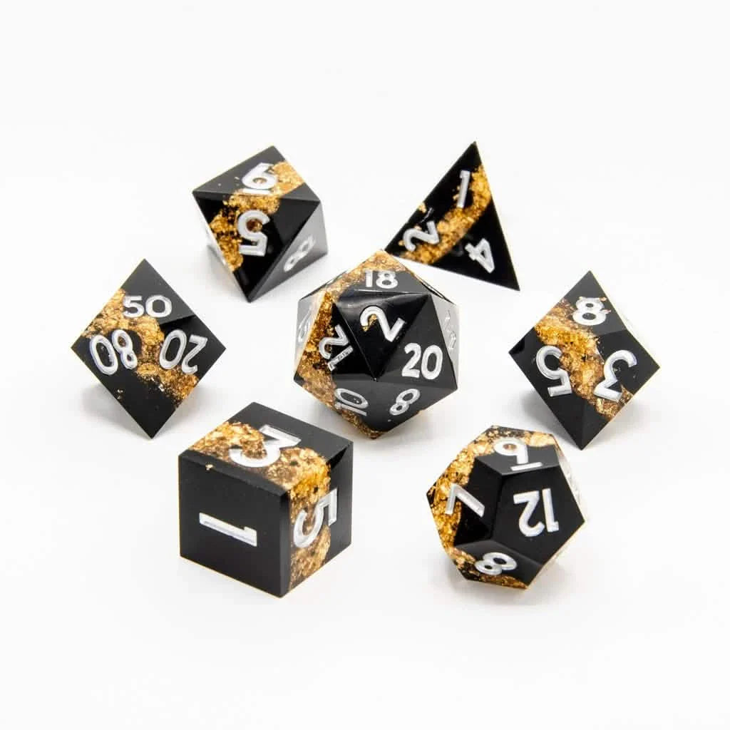 Twilight Vein | Sharp Edge Dice | Resin | 7 Piece Set