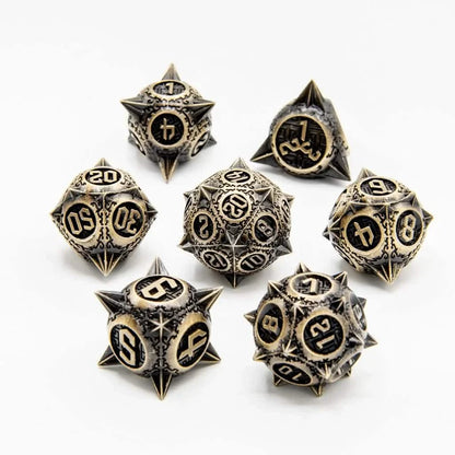Ancient Mace | Solid Metal Dice | 7 Piece Set