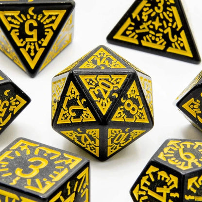 Solar Ray | Soft Edge Dice | Acrylic | 7 Piece Set