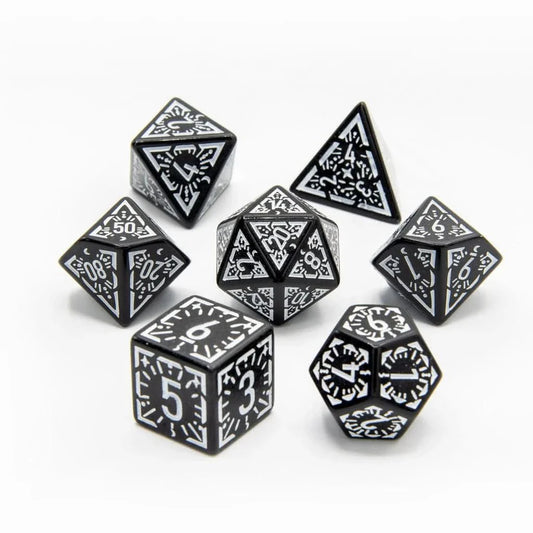 Lunar Ray - Acrylic DND Dice Set - 7 Piece Polyhedral