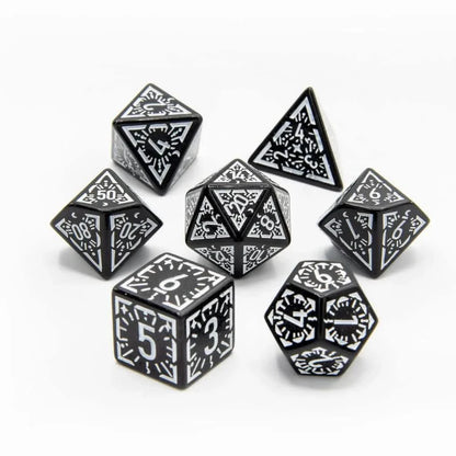 Lunar Ray | Soft Edge Dice | Acrylic | 7 Piece Set