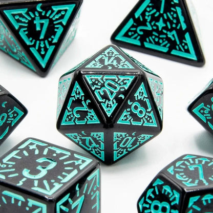 Emerald Ray - Acrylic DND Dice Set - 7 Piece Polyhedral