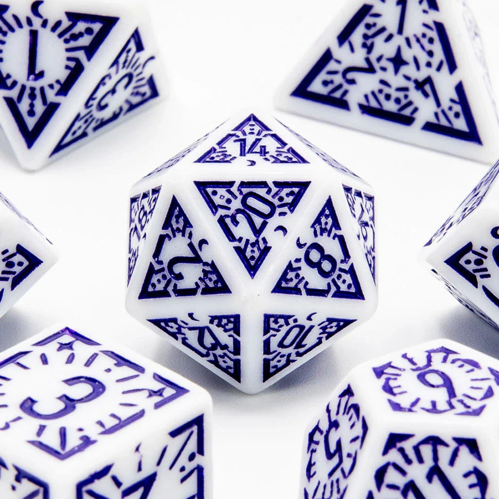 Arcane Twilight - Acrylic DND Dice Set - 7 Piece Polyhedral