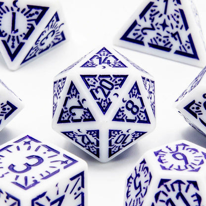 Arcane Twilight - Acrylic DND Dice Set - 7 Piece Polyhedral