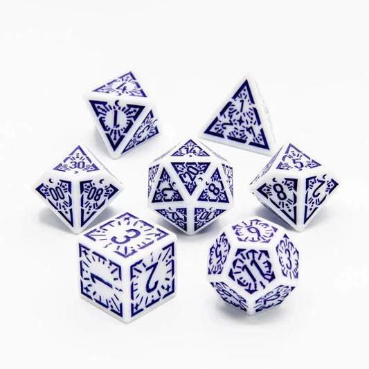 Arcane Twilight - Acrylic DND Dice Set - 7 Piece Polyhedral