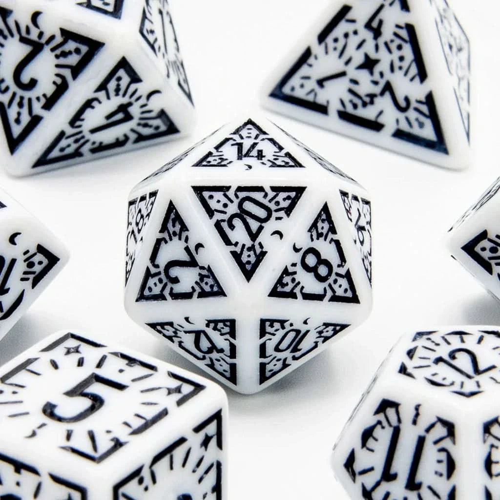 Arcane Veil - Acrylic DND Dice Set - 7 Piece Polyhedral