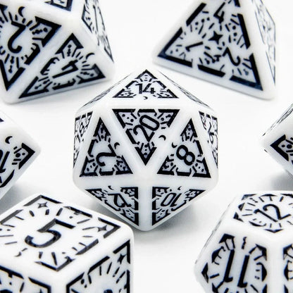 Arcane Veil - Acrylic DND Dice Set - 7 Piece Polyhedral