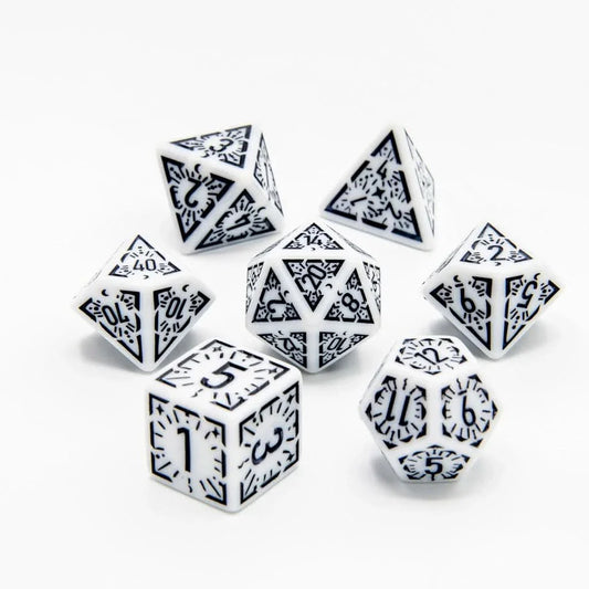 Arcane Veil - Acrylic DND Dice Set - 7 Piece Polyhedral