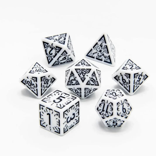 Arcane Veil | Soft Edge Dice | Acrylic | 7 Piece Set