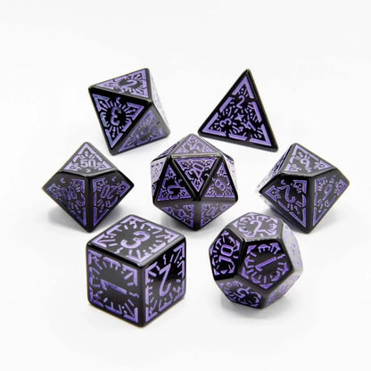 Violet Ray | Soft Edge Dice | Acrylic | 7 Piece Set