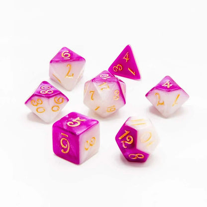 Lunar Amethyst | Soft Edge Dice | Acrylic | 7 Piece Set