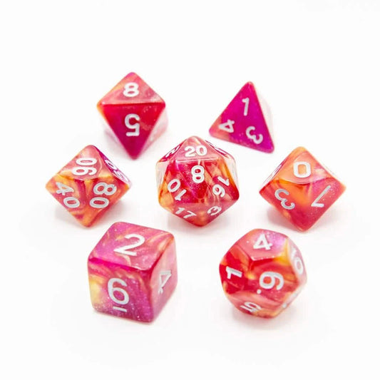 Sunset Candy | Soft Edge Dice | Acrylic | 7 Piece Set