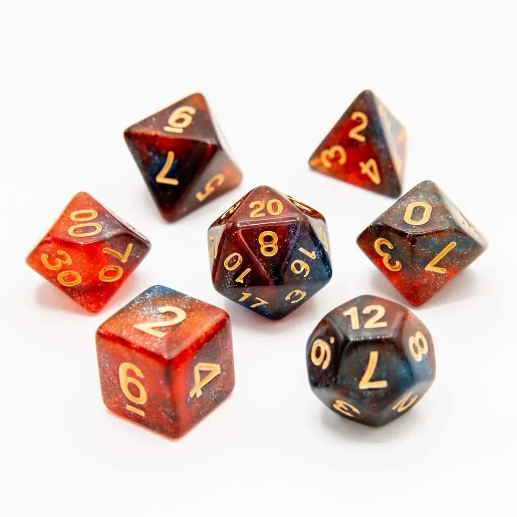 Berry Blaze | Soft Edge Dice | Acrylic | 7 Piece Set
