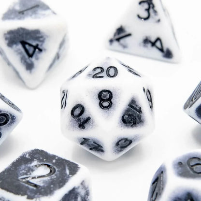 Faded Glory Grey | Soft Edge Dice | Acrylic | 7 Piece Set
