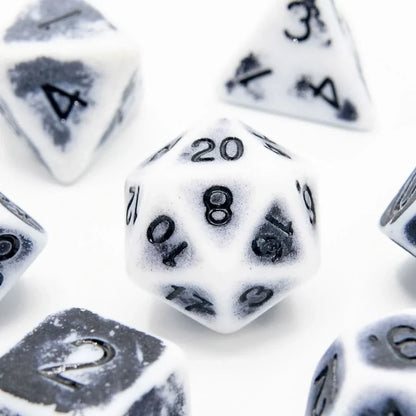 Faded Glory Grey - Acrylic DND Dice Set - 7 Piece Polyhedral