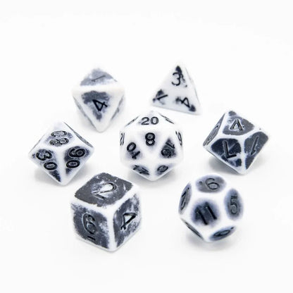 Faded Glory Grey - Acrylic DND Dice Set - 7 Piece Polyhedral