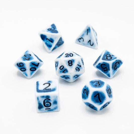 Faded Glory Blue - Acrylic DND Dice Set - 7 Piece Polyhedral