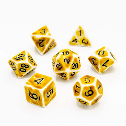 Faded Glory Yellow | Soft Edge Dice | Acrylic | 7 Piece Set
