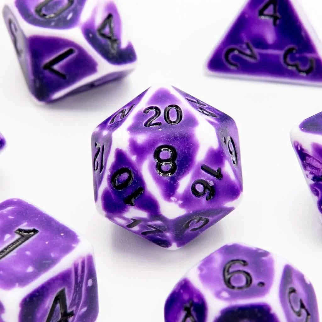 Faded Glory Purple | Soft Edge Dice | Acrylic | 7 Piece Set