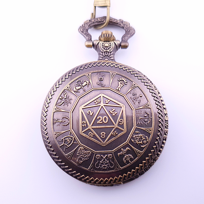 Adventurer's Cache | Pocket Watch Dice Case | Mini Dice | Ancient Gold