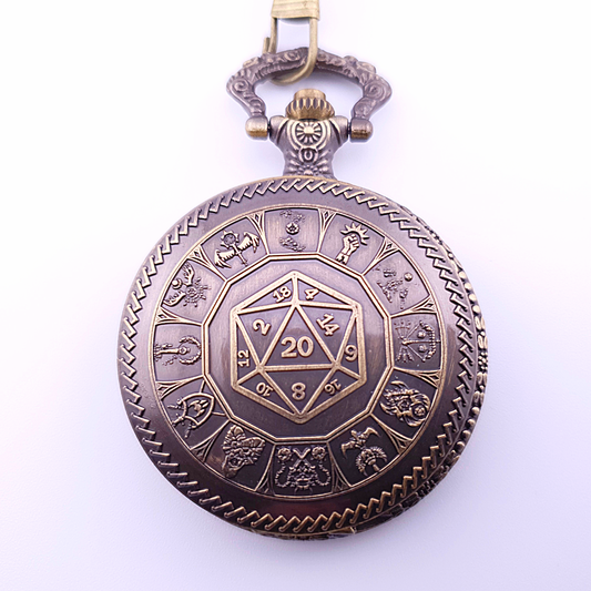 Adventurer's Cache | Pocket Watch Dice Case | Mini Dice | Ancient Gold