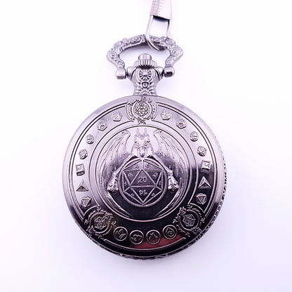 Fatebound Vault | Pocket Watch Dice Case | Mini Dice | Ancient Silver