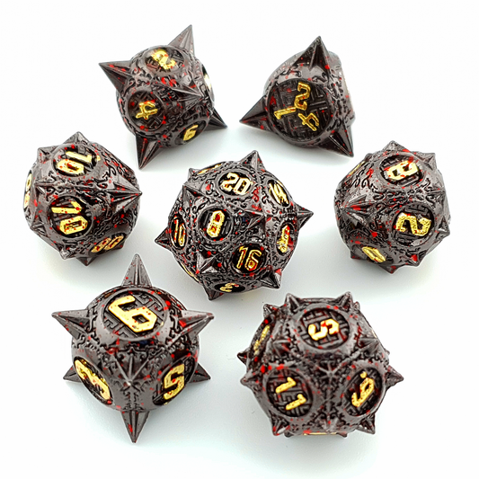 Mace of Malice | Hollow Metal Dice | 7 Piece Set