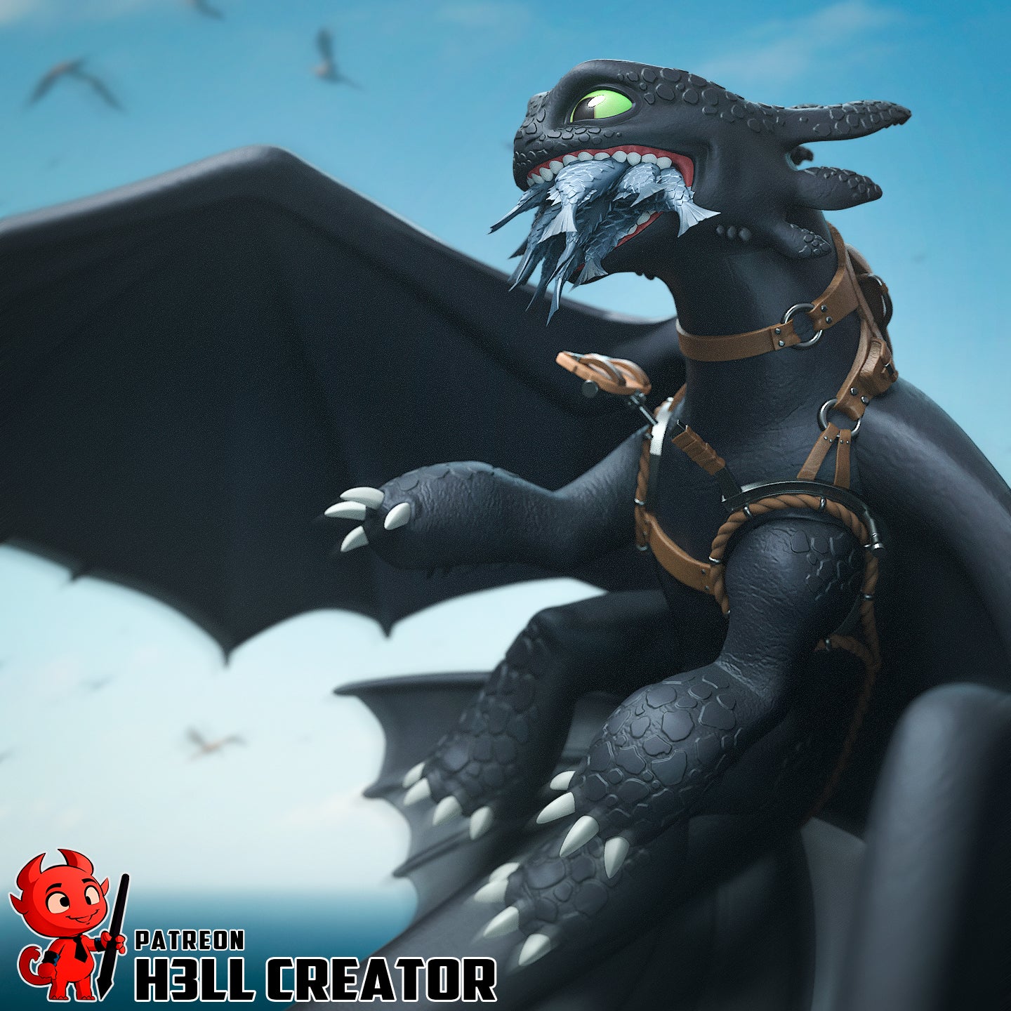 Toothless | 3D Printed Resin Model | Unpainted or Hand-Painted