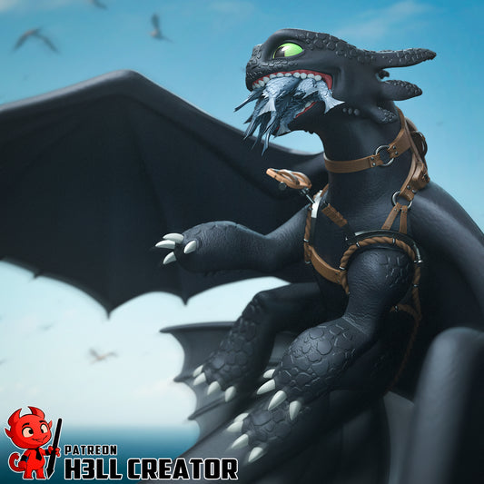 Toothless | 3D Printed Resin Model | Unpainted or Hand-Painted