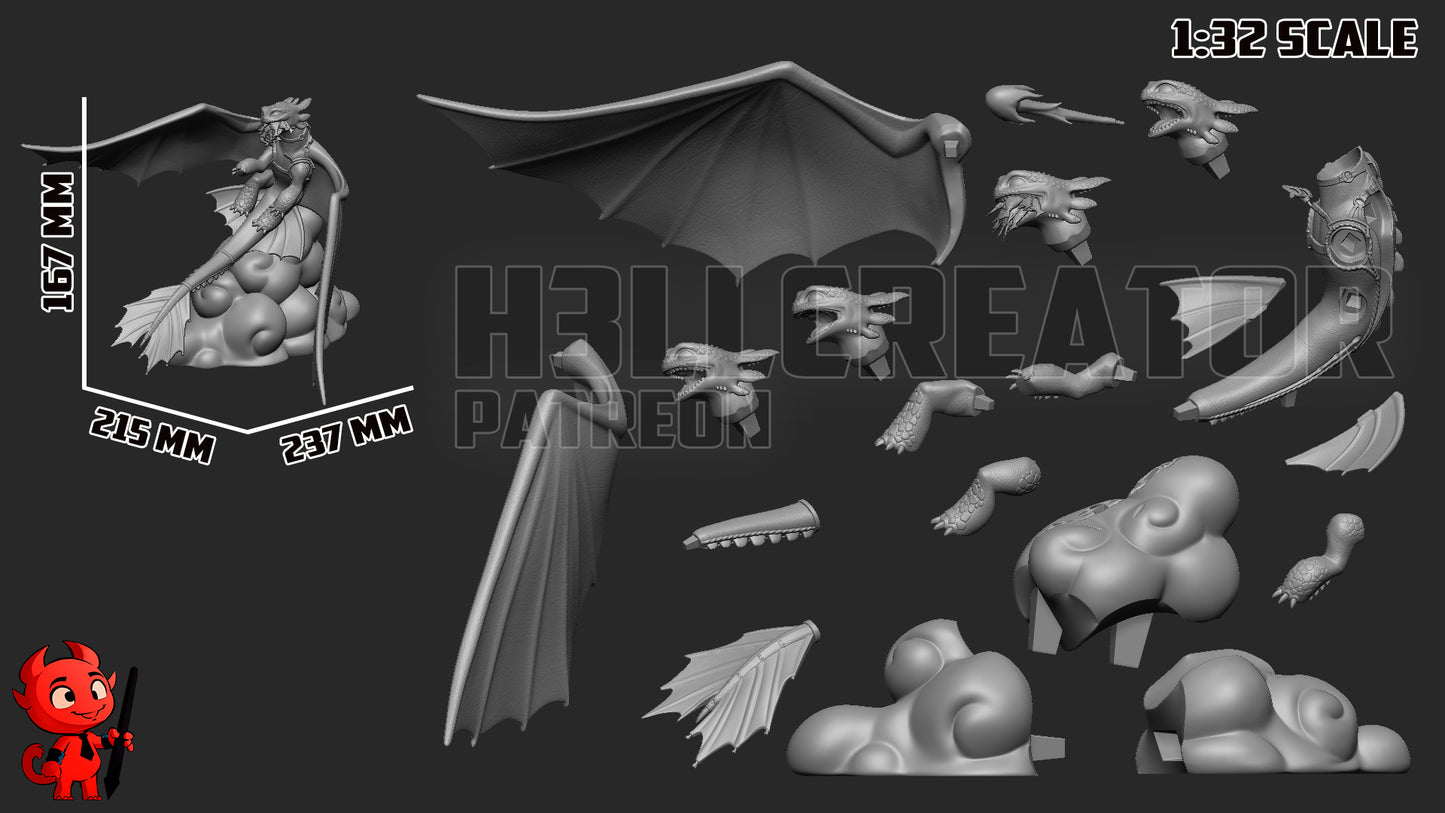 Toothless | 3D Printed Resin Model | Unpainted or Hand-Painted
