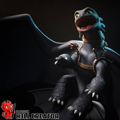 Toothless | 3D Printed Resin Model | Unpainted or Hand-Painted