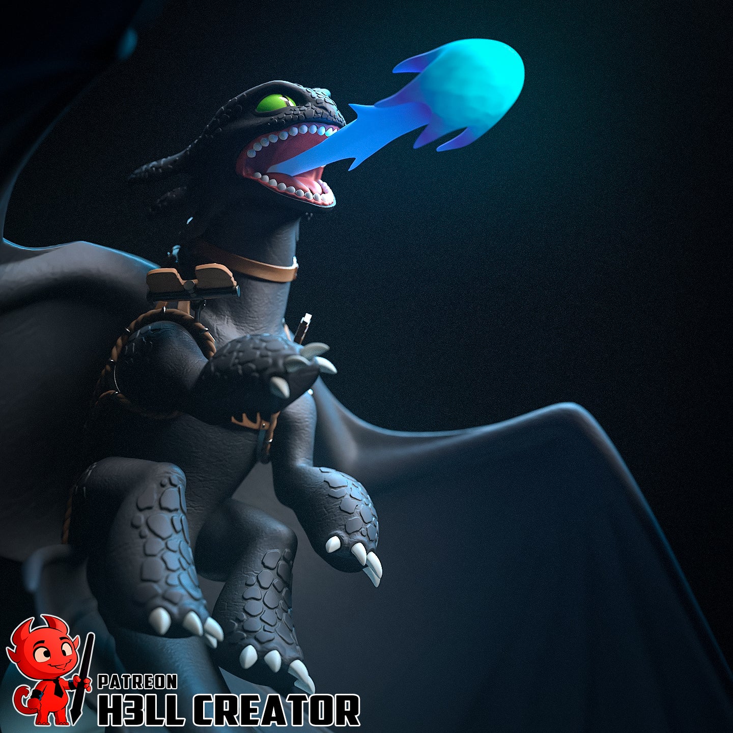 Toothless | 3D Printed Resin Model | Unpainted or Hand-Painted
