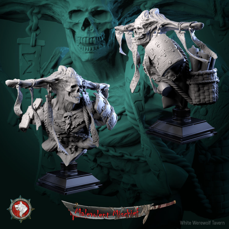 Grimblade Revenant Bust - Resin Bust based of Fantasy tabletop gaming / DnD/Pathfinder/Etc