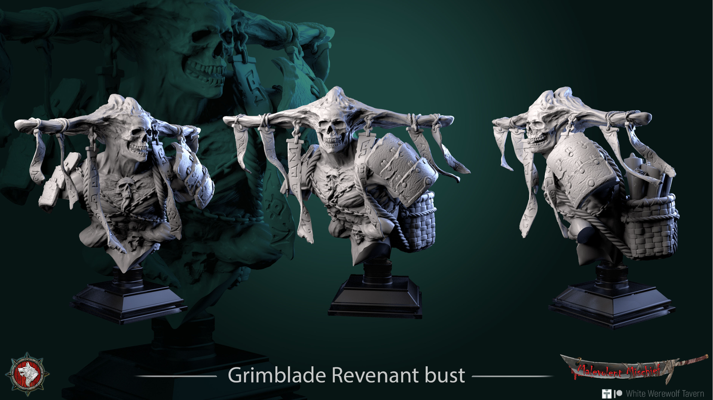 Grimblade Revenant Bust - Resin Bust based of Fantasy tabletop gaming / DnD/Pathfinder/Etc