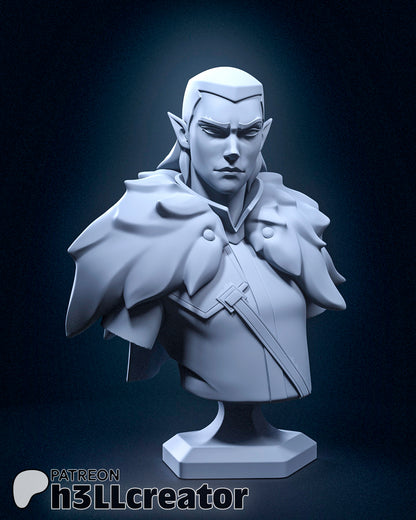 Vax Ildan Bust | The Legend of Vox Machina (fan art) | Resin 3d Printed | High Detail and Quality